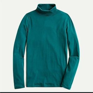 J.Crew women’s green cotton turtleneck blouse M NWT L36-29